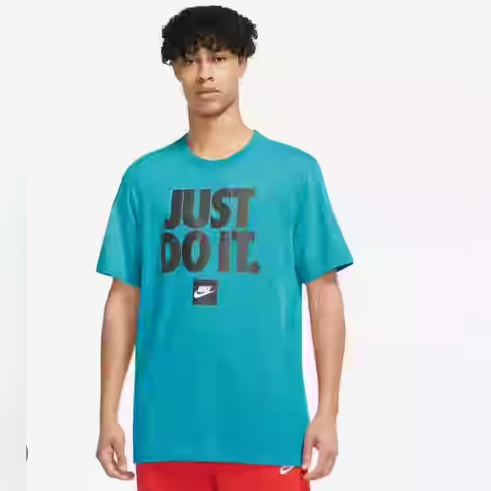 Nike Mens T Shirt Short Sleeveens Mens XXL Just Do It Swoosh Logo  Blue NWT
